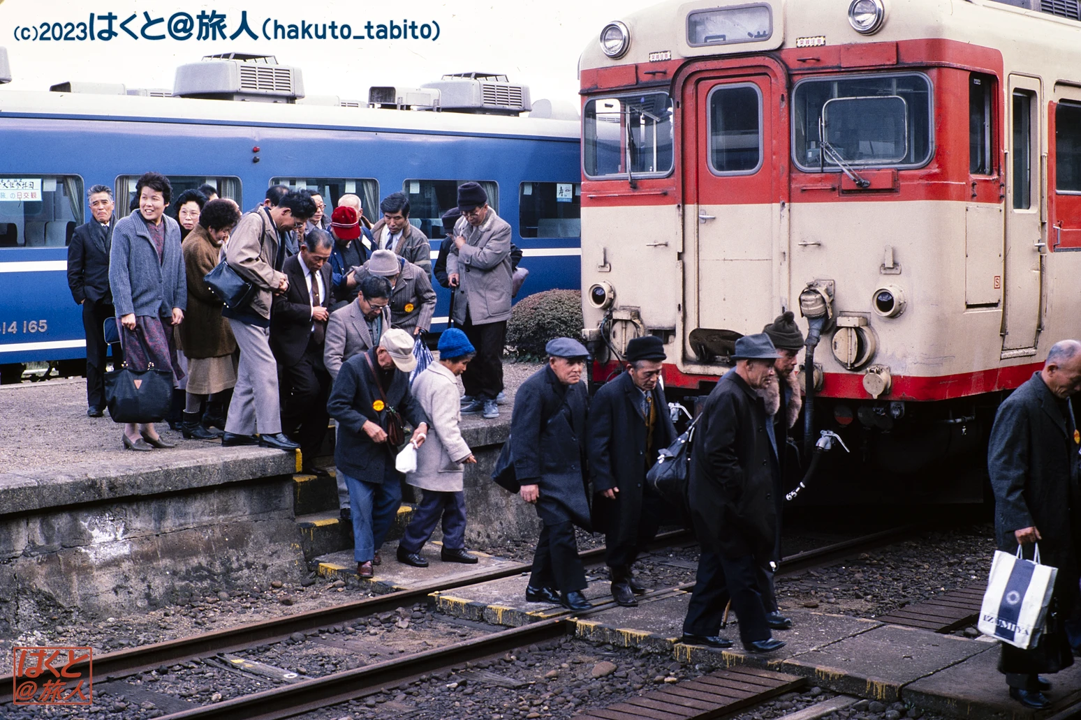 オリンパス　OM-2+Zuiko50mm/f1.4 大社線　大社駅 1990年1月撮影