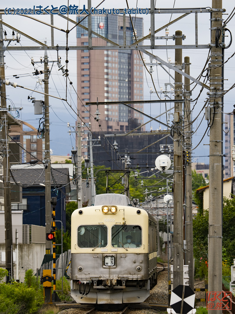 OM SYSTEM OM-1 Zuiko Digital 50-200mm/f2.8-3.5 SWD 　 北陸鉄道　浅野川線　上諸江~磯部　2022.7.10